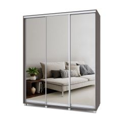 РОЛАНД Шкаф-купе с зеркалами Анкор темный (450*1800) Р483 в Игриме - igrim.mebel24.online | фото