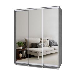 РОЛАНД Шкаф-купе с зеркалами Камень темный (450*1800) Р483 в Игриме - igrim.mebel24.online | фото