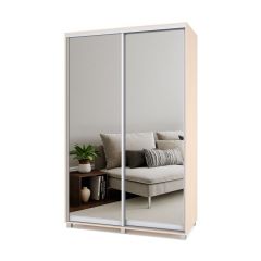 РОЛАНД Шкаф-купе с зеркалами Млечный дуб (450*1400) Р443 в Игриме - igrim.mebel24.online | фото