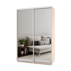 РОЛАНД Шкаф-купе с зеркалами Млечный дуб (450*1500) Р453 в Игриме - igrim.mebel24.online | фото