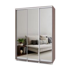 РОЛАНД Шкаф-купе с зеркалами Шимо темный (600*1700) Р673 в Игриме - igrim.mebel24.online | фото