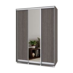 РОЛАНД Шкаф-купе с зеркалом Анкор темный (600*1700) Р672 в Игриме - igrim.mebel24.online | фото