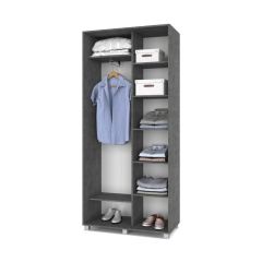 РОЛАНД Шкаф-купе с зеркалом Камень темный (450*1000) Р402 в Игриме - igrim.mebel24.online | фото 3