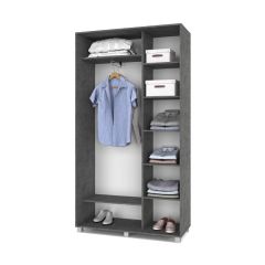 РОЛАНД Шкаф-купе с зеркалом Камень темный (450*1200) Р422 в Игриме - igrim.mebel24.online | фото 2