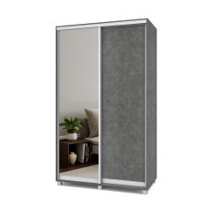 РОЛАНД Шкаф-купе с зеркалом Камень темный (450*1300) Р432 в Игриме - igrim.mebel24.online | фото 2