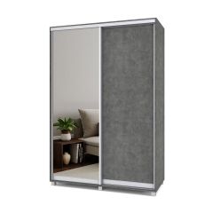 РОЛАНД Шкаф-купе с зеркалом Камень темный (450*1500) Р452 в Игриме - igrim.mebel24.online | фото 2
