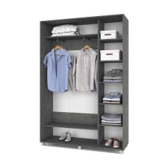 РОЛАНД Шкаф-купе с зеркалом Камень темный (450*1500) Р452 в Игриме - igrim.mebel24.online | фото 3
