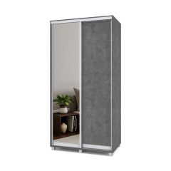 РОЛАНД Шкаф-купе с зеркалом Камень темный (600*1100) Р612 в Игриме - igrim.mebel24.online | фото