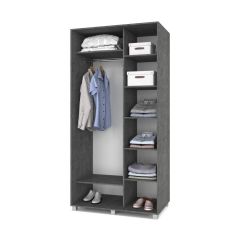 РОЛАНД Шкаф-купе с зеркалом Камень темный (600*1100) Р612 в Игриме - igrim.mebel24.online | фото 2