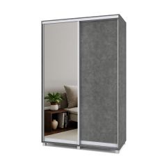 РОЛАНД Шкаф-купе с зеркалом Камень темный (600*1400) Р642 в Игриме - igrim.mebel24.online | фото
