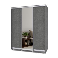 РОЛАНД Шкаф-купе с зеркалом Камень темный (600*1800) Р682 в Игриме - igrim.mebel24.online | фото