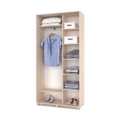 РОЛАНД Шкаф-купе с зеркалом Млечный дуб (450*1100) Р412 в Игриме - igrim.mebel24.online | фото 3