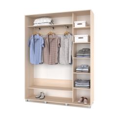 РОЛАНД Шкаф-купе с зеркалом Млечный дуб (450*1700) Р472 в Игриме - igrim.mebel24.online | фото 2