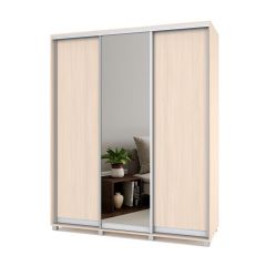 РОЛАНД Шкаф-купе с зеркалом Млечный дуб (600*1800) Р682 в Игриме - igrim.mebel24.online | фото