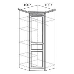 Шкаф угловой №183 "Лючия" Фасад зеркало (Угол 1007*1007) Дуб оксфорд в Игриме - igrim.mebel24.online | фото 2