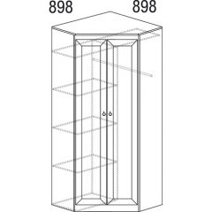 Шкаф угловой №606 Инна (угол 898*898) Денвер темный в Игриме - igrim.mebel24.online | фото 3