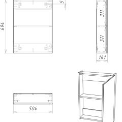 Шкаф-зеркало Мечта 50 Дуб сонома АЙСБЕРГ (DM2318HZ) в Игриме - igrim.mebel24.online | фото 7