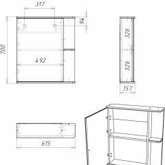 Шкаф-зеркало Норма 1-60 левый АЙСБЕРГ (DA1605HZ) в Игриме - igrim.mebel24.online | фото 8