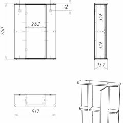 Шкаф-зеркало Норма 2-50 правый АЙСБЕРГ (DA1608HZ) в Игриме - igrim.mebel24.online | фото 10