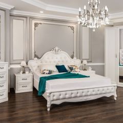 Спальня Мишель 5-ти ств (белый матовый/экокожа) в Игриме - igrim.mebel24.online | фото