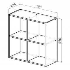Стеллаж 4 секции  (дуб сонома) в Игриме - igrim.mebel24.online | фото 2
