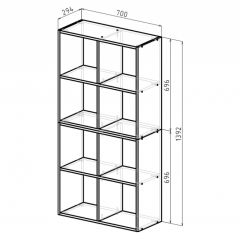 Стеллаж 8 секций (дуб сонома) в Игриме - igrim.mebel24.online | фото 2