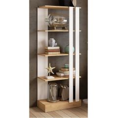 Стеллаж СТМ-2 ЛДСП Белый/ЛДСП Дуб крафт золотой в Игриме - igrim.mebel24.online | фото