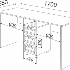 Стол двойной ОСТИН М13 (ЯШС) в Игриме - igrim.mebel24.online | фото 2