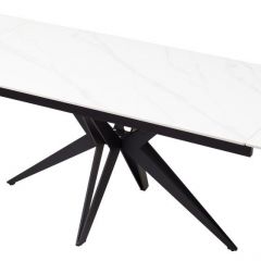 Стол FORIO 160 MATT WHITE MARBLE SOLID CERAMIC / BLACK, ®DISAUR в Игриме - igrim.mebel24.online | фото 7