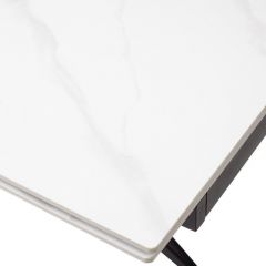 Стол FORIO 160 MATT WHITE MARBLE SOLID CERAMIC / BLACK, ®DISAUR в Игриме - igrim.mebel24.online | фото 9