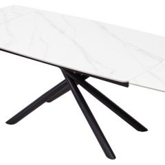 Стол RIVOLI 140 MATT WHITE MARBLE SOLID CERAMIC / BLACK, ®DISAUR в Игриме - igrim.mebel24.online | фото 6