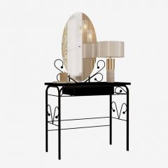 Столик дамский с ящиком ЛДСП венге/черный в Игриме - igrim.mebel24.online | фото