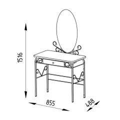 Столик дамский с ящиком ЛДСП венге/черный в Игриме - igrim.mebel24.online | фото 2