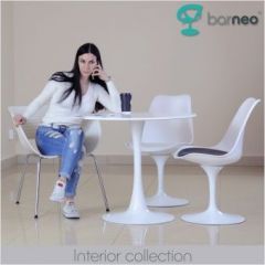 Стул Barneo N-8 Tulip style белый с белой подушкой в Игриме - igrim.mebel24.online | фото 2
