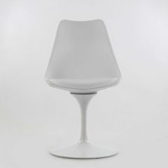 Стул Barneo N-8 Tulip style белый с белой подушкой в Игриме - igrim.mebel24.online | фото 3