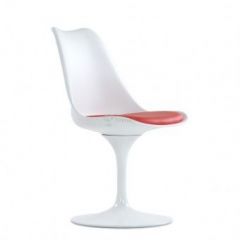 Стул Barneo N-8 Tulip style белый с красной подушкой в Игриме - igrim.mebel24.online | фото 1