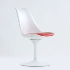 Стул Barneo N-8 Tulip style белый с красной подушкой в Игриме - igrim.mebel24.online | фото 3