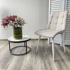 Стул CHIC HE622-01/ HE622-05 топленое молоко, ткань/ белый каркас М-City в Игриме - igrim.mebel24.online | фото 4