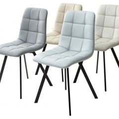 Стул CHILLI SQUARE HK017-03 светло-серый, PU/ черный каркас М-City в Игриме - igrim.mebel24.online | фото 2