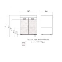 Тумба под умывальник Elen 65 Cube без ящика Домино (DC5002T) в Игриме - igrim.mebel24.online | фото 3