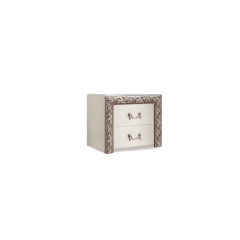 Тумба прикроватная (2 ящика) Тиффани Premium слоновая кость/серебро (ТФТП-2(П) в Игриме - igrim.mebel24.online | фото