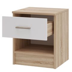 БЕАТРИС Тумба прикроватная (Дуб Сонома/Белый глянец) в Игриме - igrim.mebel24.online | фото 2