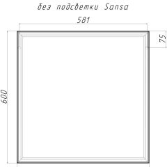 Зеркало Corsica 600х600 black без подсветки Sansa (SB1064Z) в Игриме - igrim.mebel24.online | фото 4