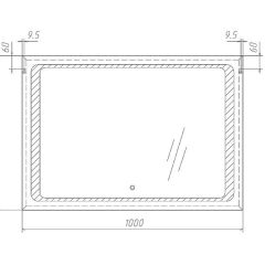 Зеркало Galaxy 100 alum с подсветкой Sansa (SG1008Z) в Игриме - igrim.mebel24.online | фото 7