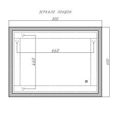 Зеркало Лондон 800х600 с подсветкой Домино (GL7019Z) в Игриме - igrim.mebel24.online | фото 8