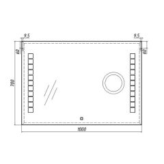 Зеркало Quadro 100 alum (линза) с подсветкой Sansa (SQL1030Z) в Игриме - igrim.mebel24.online | фото 8