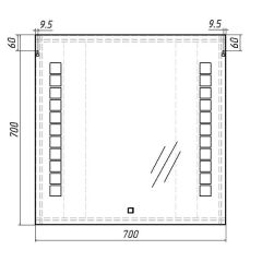 Зеркало Quadro 70 alum с подсветкой Sansa (SQ1016Z) в Игриме - igrim.mebel24.online | фото 6