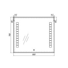 Зеркало Quadro 80 alum с подсветкой Sansa (SQ1017Z) в Игриме - igrim.mebel24.online | фото 7