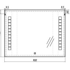 Зеркало Quadro 90 alum с подсветкой Sansa (SQ1018Z) в Игриме - igrim.mebel24.online | фото 7