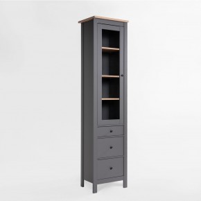 2.08.07.120.15 САГА шкаф с витриной 50 серый/ясень RU в Игриме - igrim.mebel24.online | фото